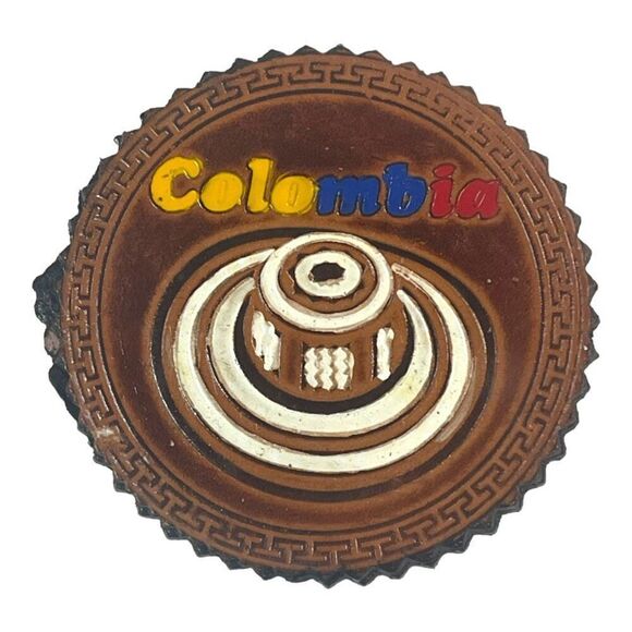 Columbia Handcrafted Leather Coasters Set Of 6 WIth Holder Colombian Souvenirs - Picture 2 of 16
